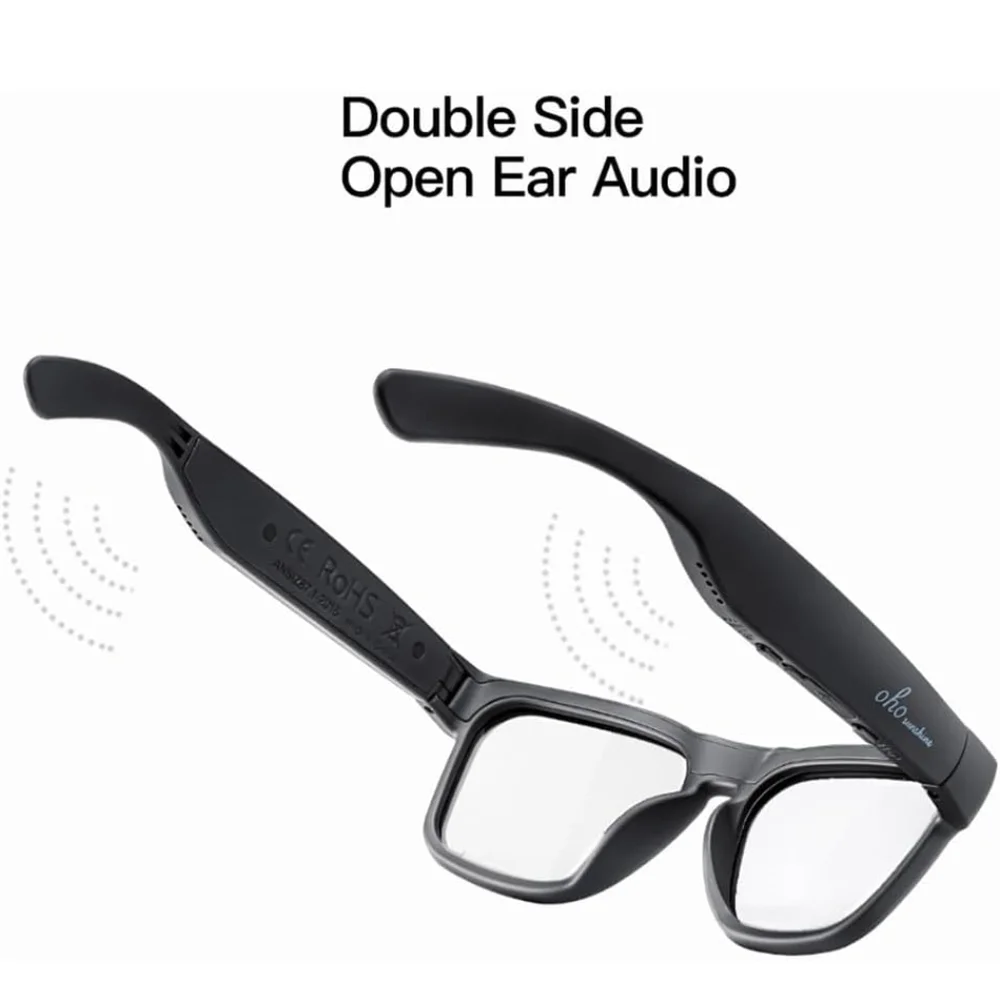 Black Smart Glasses with Case